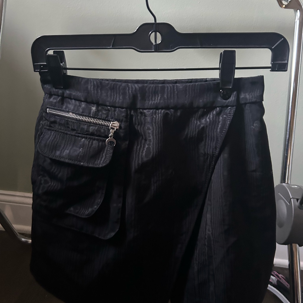 Marine Serre Pre Owned Black Quilted Skirt With Zipper Detail. France 36 Usa 02